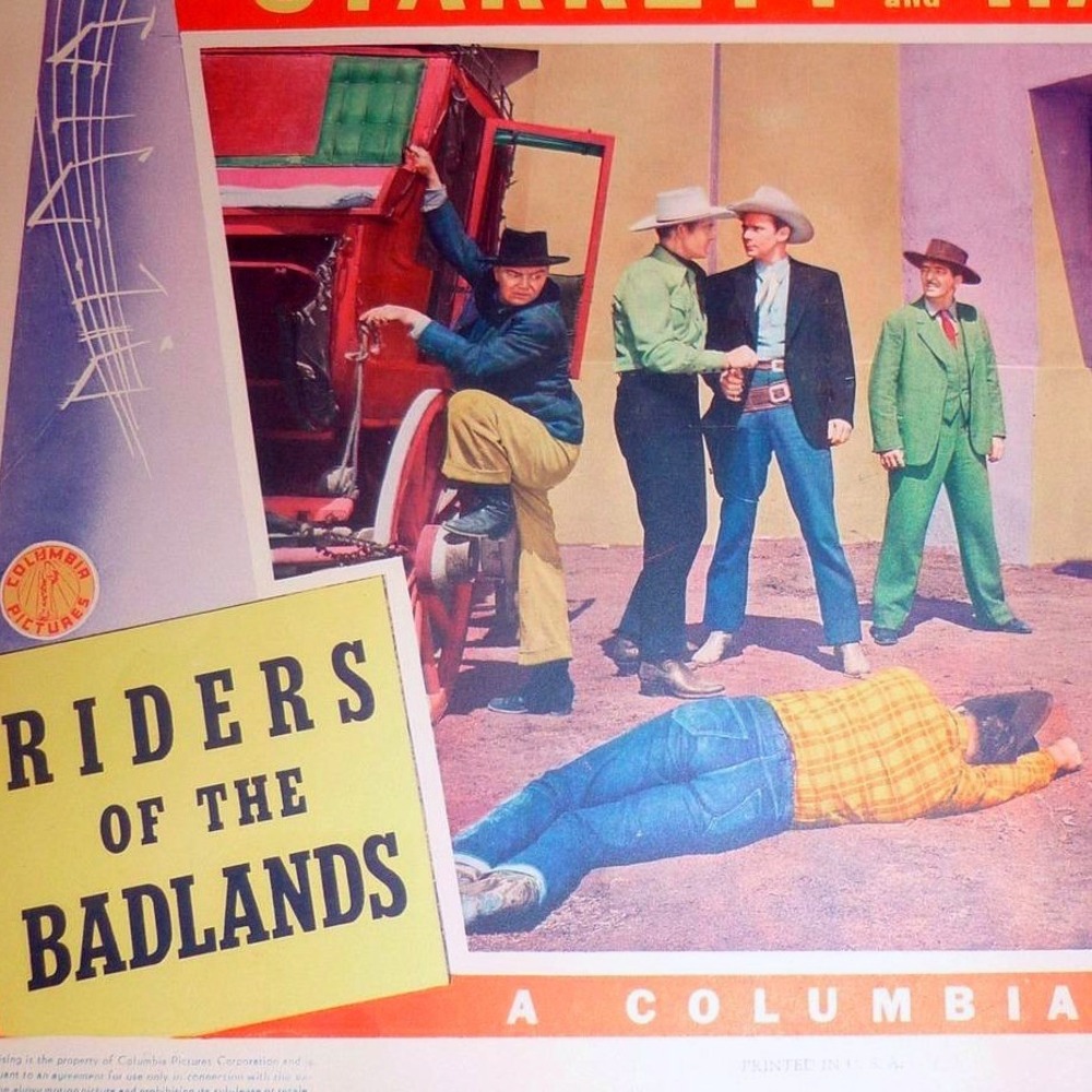 Vintage 1941 Riders of the Badlands Lobby Card Charles Starrett Columbia Western